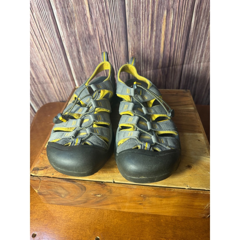 KEEN Newport H2 Sandals Mens 11 Gray Yellow Waterproof Hiking Sport Shoe - Picture 2 of 7